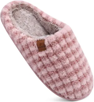 COFACE Unisex Mens Womens Cozy Memory Foam Scuff Slippers Casual Slip On Warm House Shoes Indoor/Outdoor Sandal Slippers With Arch Support Rubber Sole Size 4-15