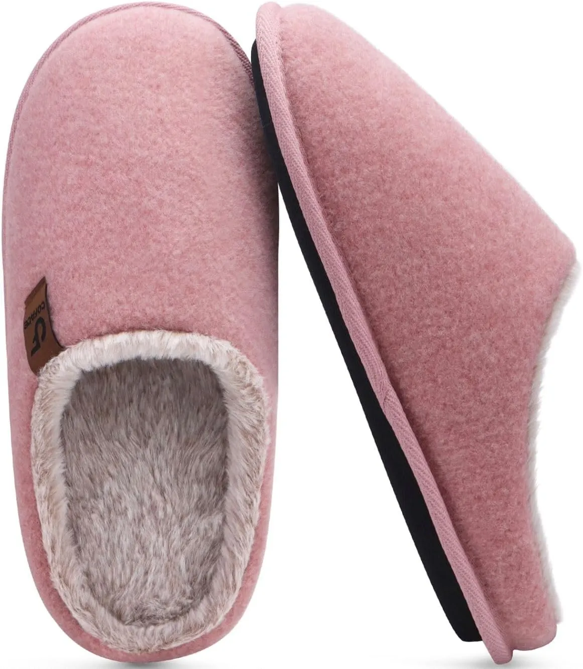 COFACE Unisex Mens Womens Cozy Memory Foam Scuff Slippers Casual Slip On Warm House Shoes Indoor/Outdoor Sandal Slippers With Arch Support Rubber Sole Size 4-15