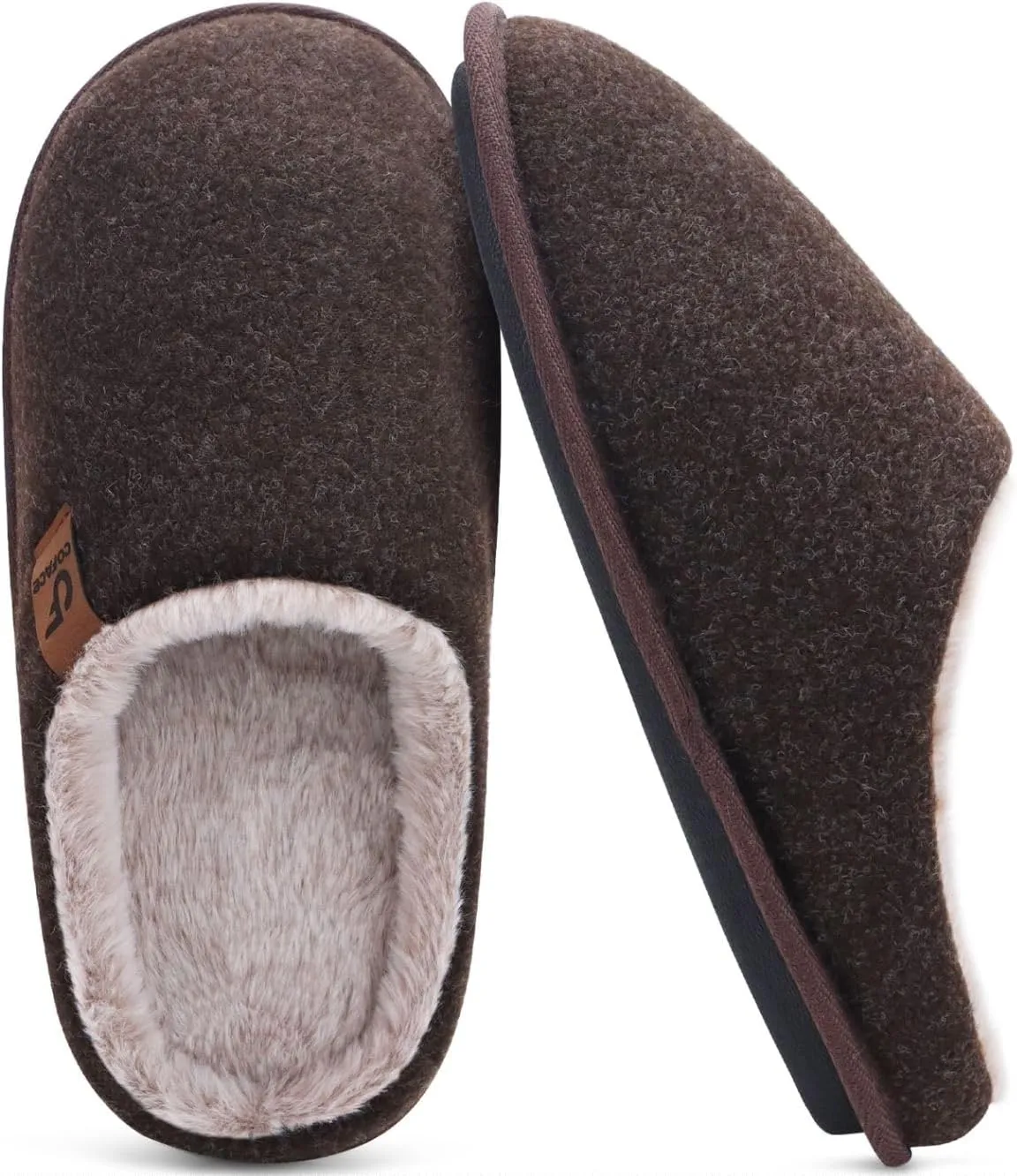 COFACE Unisex Mens Womens Cozy Memory Foam Scuff Slippers Casual Slip On Warm House Shoes Indoor/Outdoor Sandal Slippers With Arch Support Rubber Sole Size 4-15