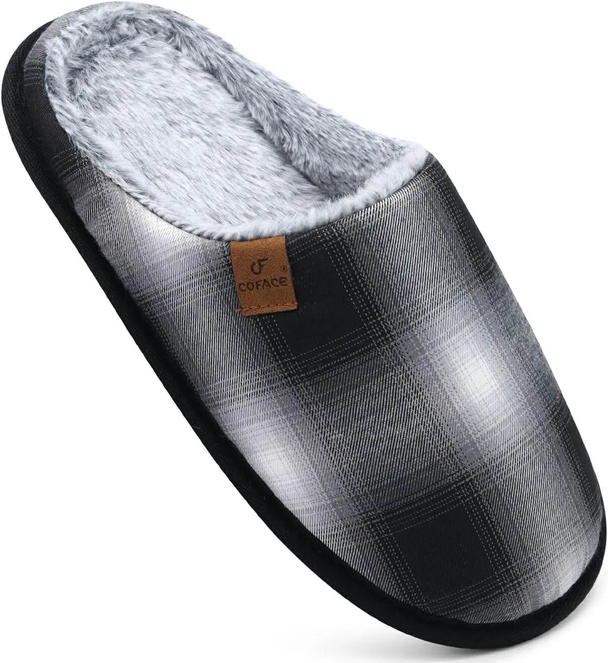 COFACE Unisex Mens Womens Cozy Memory Foam Scuff Slippers Casual Slip On Warm House Shoes Indoor/Outdoor Sandal Slippers With Arch Support Rubber Sole Size 4-15