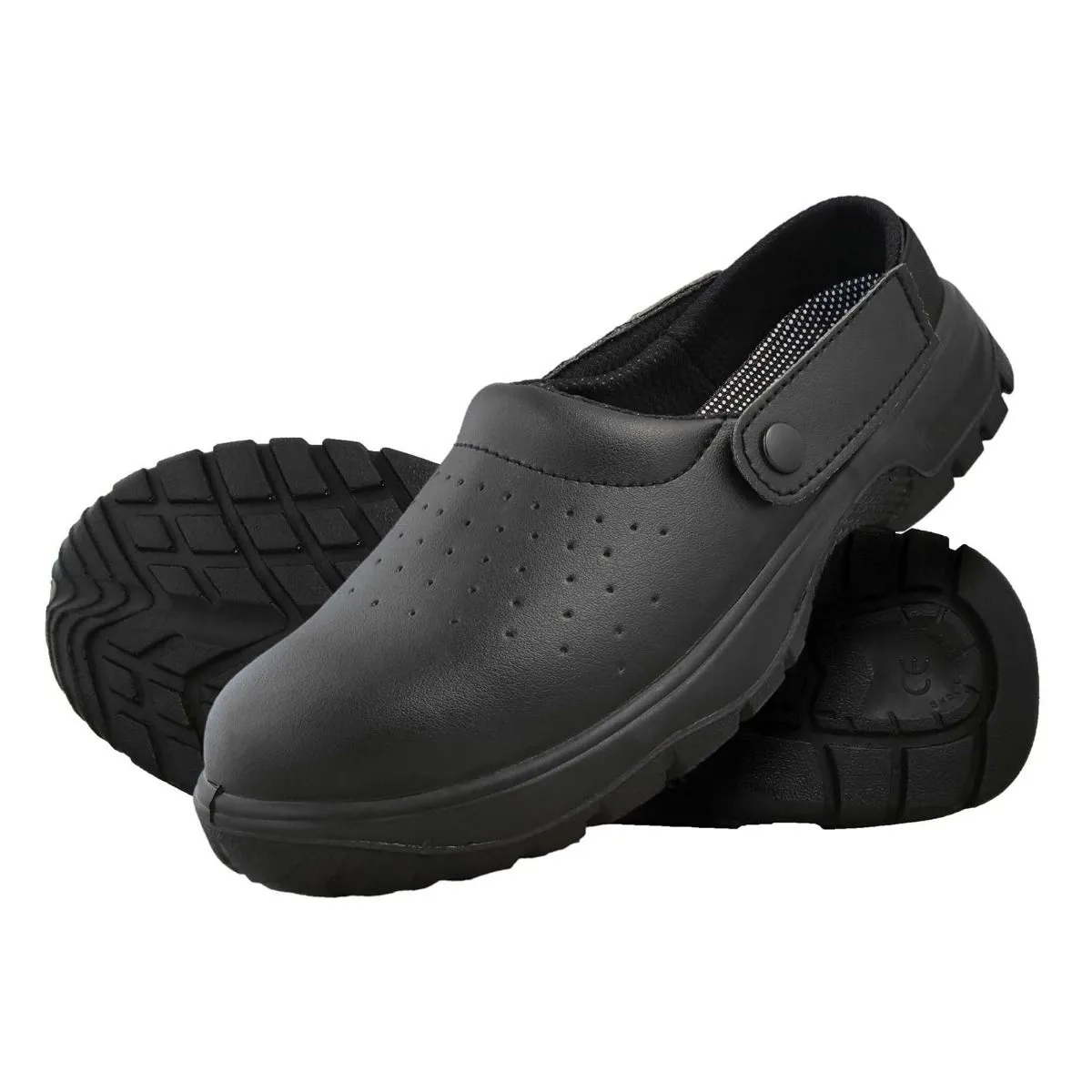 Comfort Grip Perforated Black Safety Shoes