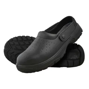 Comfort Grip Perforated Black Safety Shoes