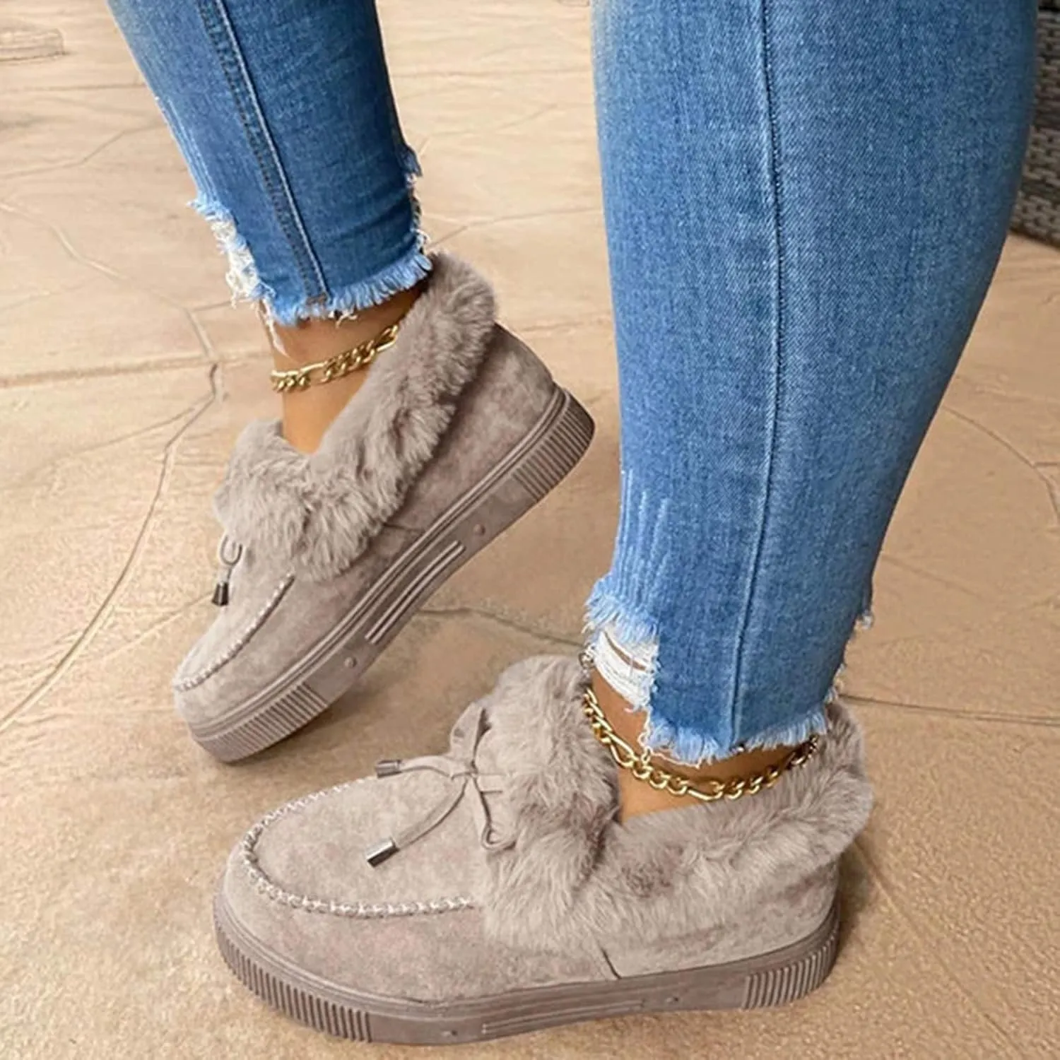 Corashoes Casual Fashion Flat Boots Cute Warm Winter Durable Shoes Womens Snow Boots Loafer Flats Platform Shoes for Women