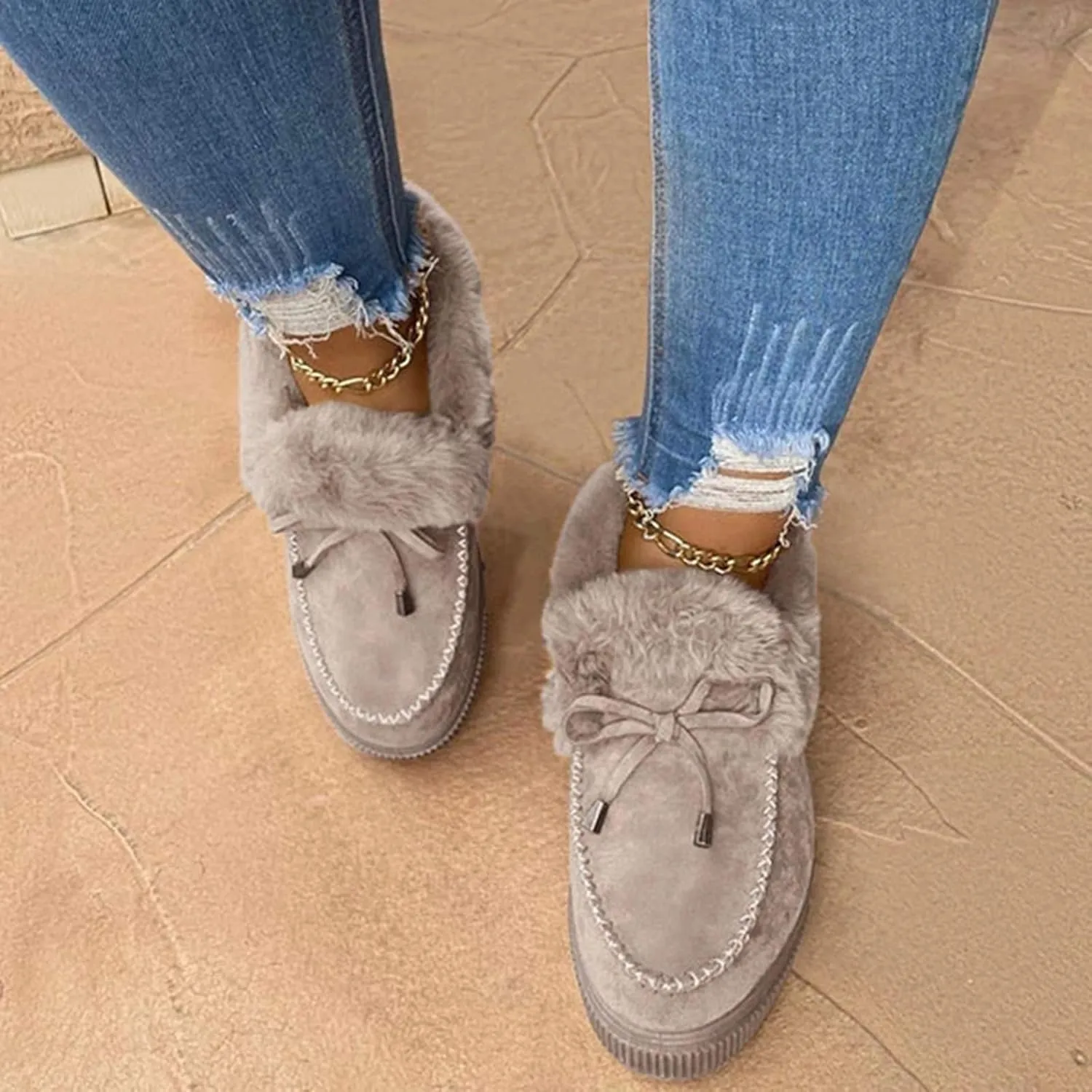 Corashoes Casual Fashion Flat Boots Cute Warm Winter Durable Shoes Womens Snow Boots Loafer Flats Platform Shoes for Women