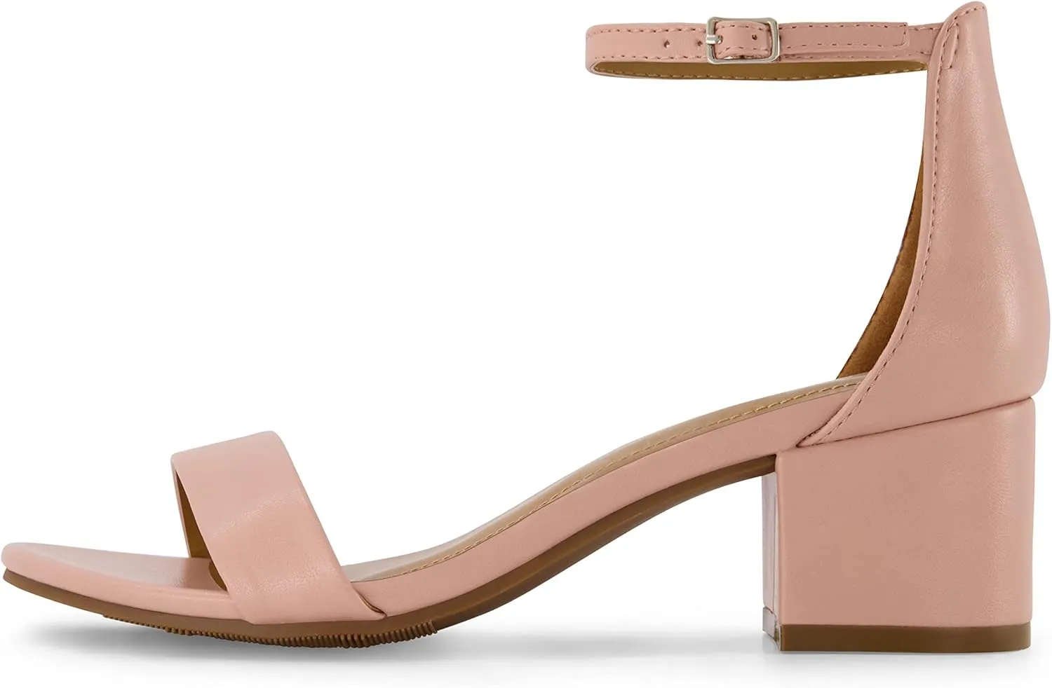 CUSHIONAIRE Women's Alba one band mid block heel sandal  Memory Foam, Wide Widths Available
