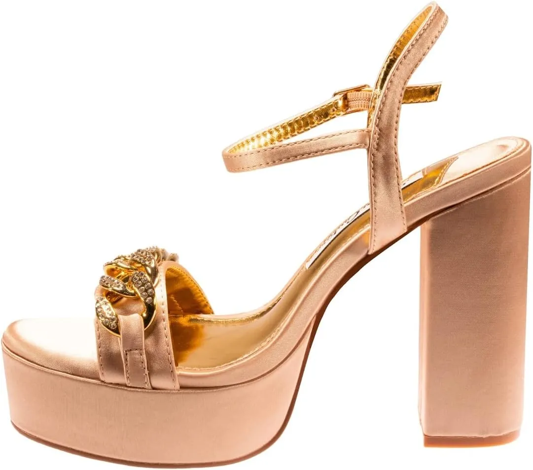 Dance Platform Sandal with Chain Ornament