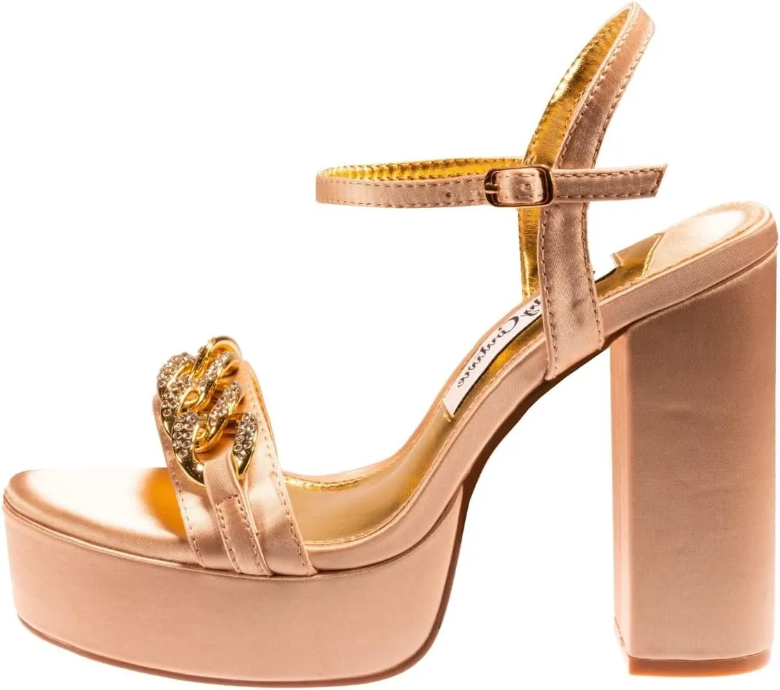 Dance Platform Sandal with Chain Ornament