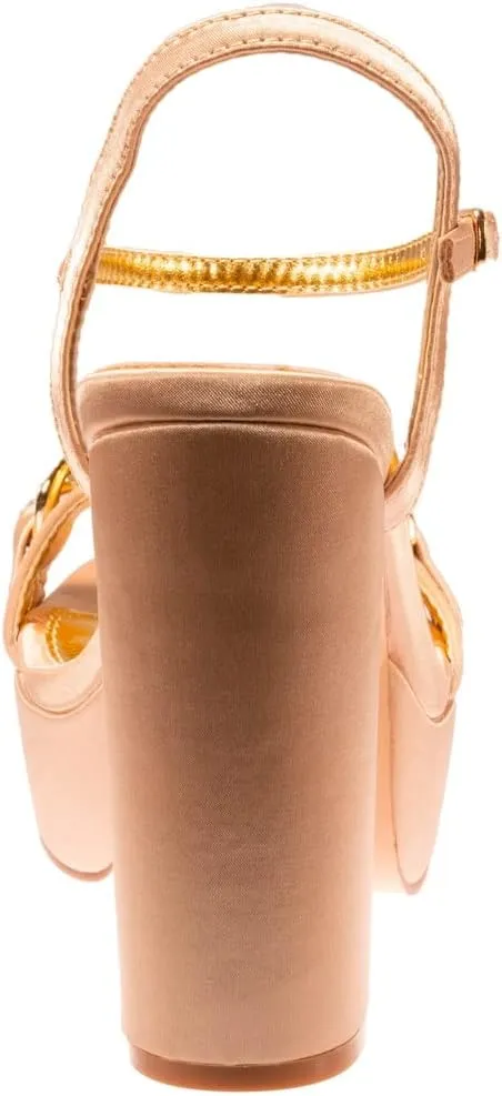 Dance Platform Sandal with Chain Ornament
