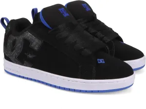 DC Men's Court Graffik Skate Shoe, Black/Blue, 8.5