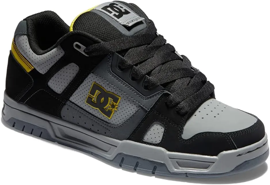 DC shoes Stag Skateboard Stag Shoes Unisex Grey Black 2023 Original Guaranteed DC