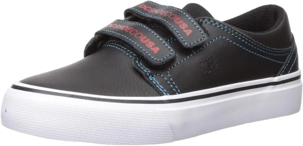 DC Unisex-Child Trase V SE Skate Shoe, Black/RED/Blue, 13 M M US Little Kid