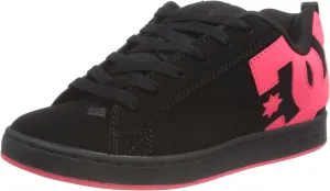 DC womens Court Graffik Skate Shoe, Black/Hot Pink, 8 US