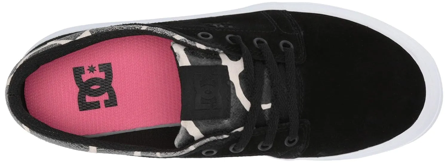 DC Women's Trase Platform SE Skate Shoe, Black/tan, 8.5 M US
