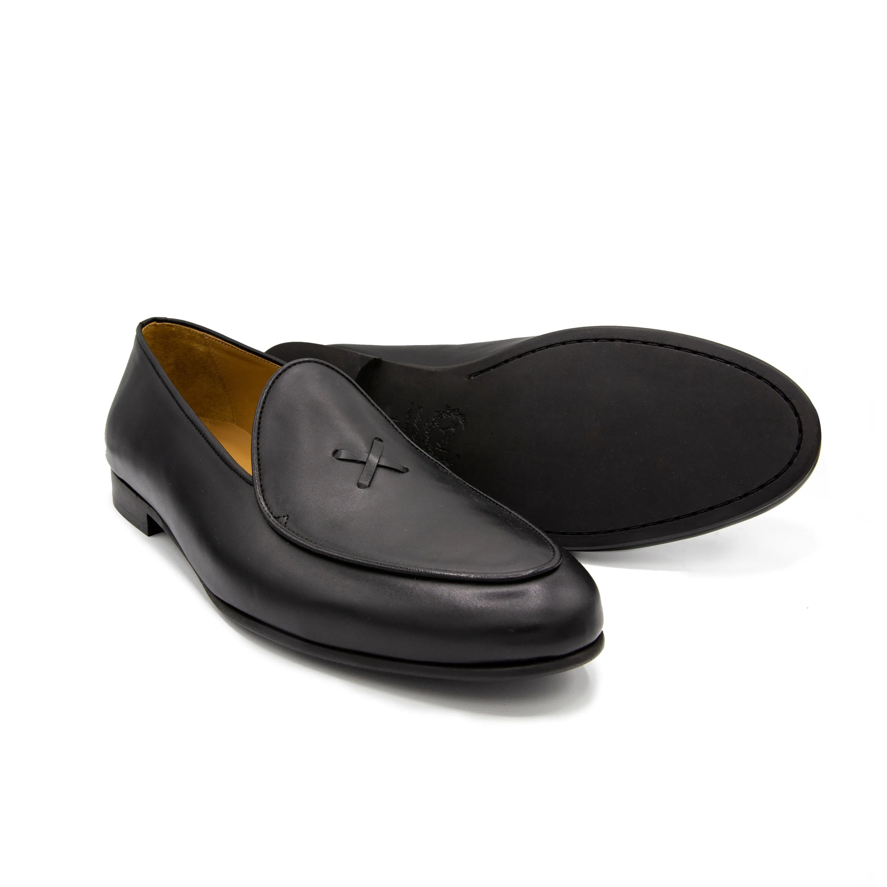 Del Toro Black Leather Milano Loafer