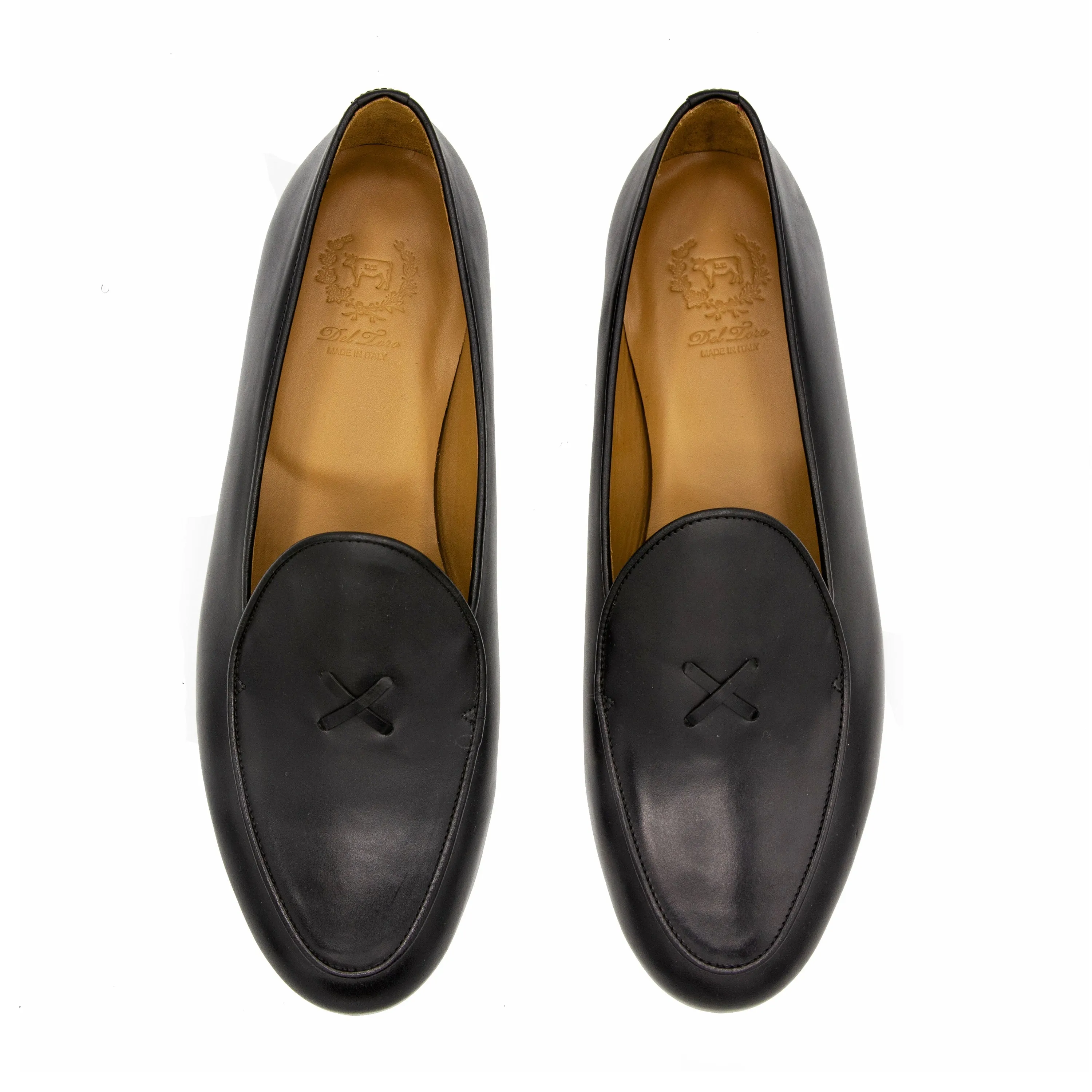Del Toro Black Leather Milano Loafer