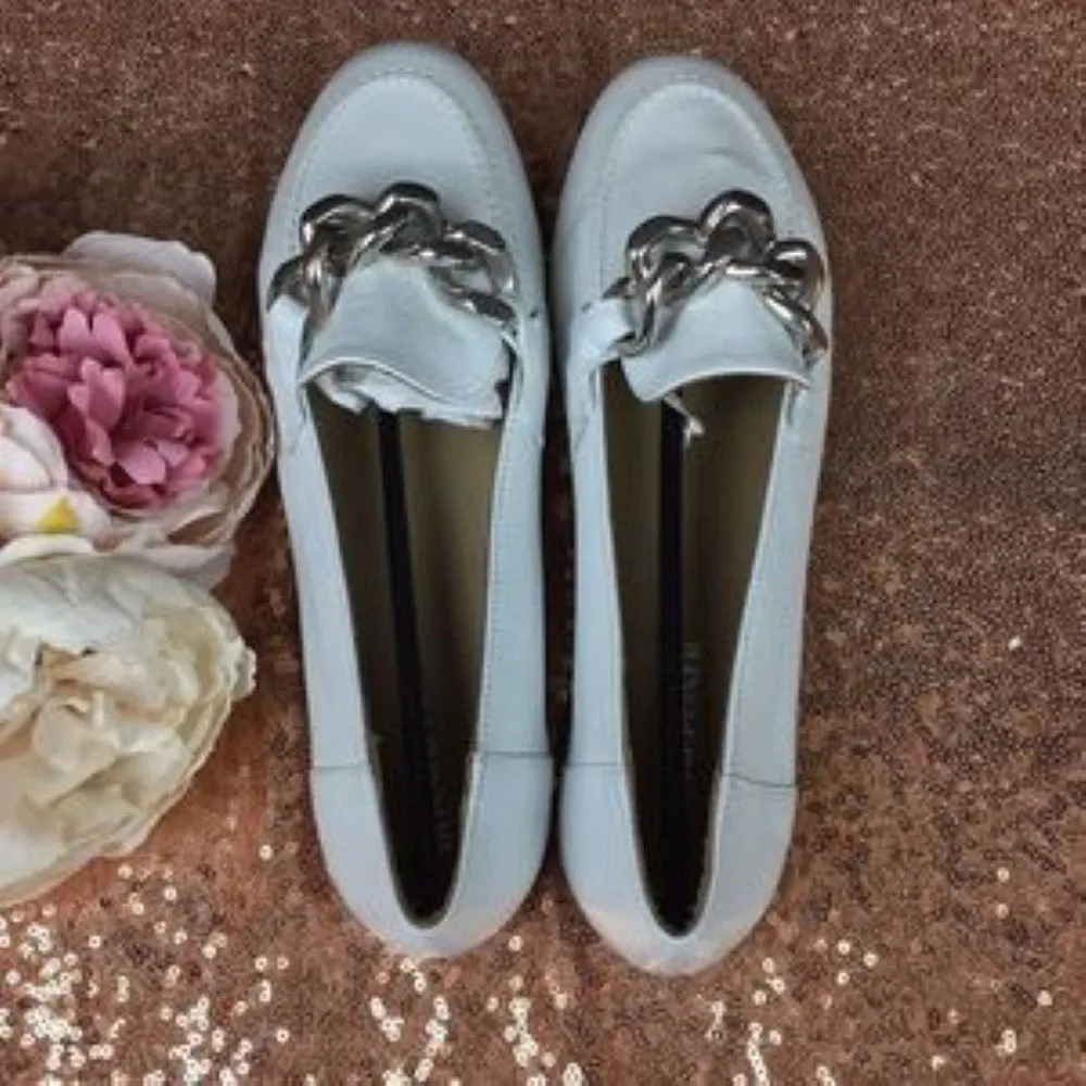 Donald Pliner White Leather Loafer 5.5