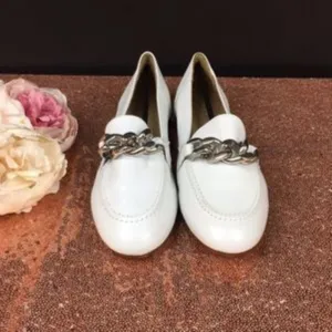 Donald Pliner White Leather Loafer 5.5