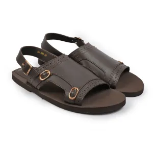 DOUBLE BUCKLE LEATHER SANDAL
