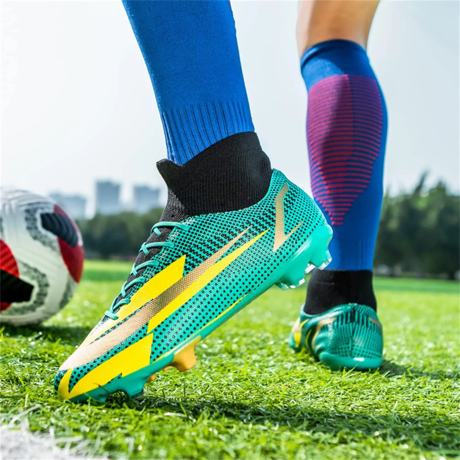 DRESER Competitive Adult Football Shoes Men's and Women's Outdoor Football Shoes Track and Field Turf World Team Non-Slip Shoes Running Sports Lightweight Breathable Non-Slip Shock-Absorbing Shoes