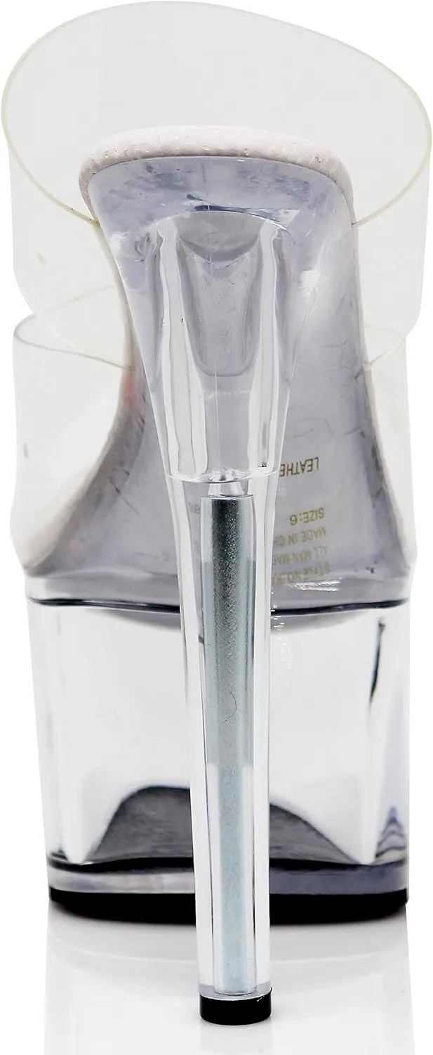 Enzo Romeo Women Clear High Heel Platform Wedge Pump Sandals