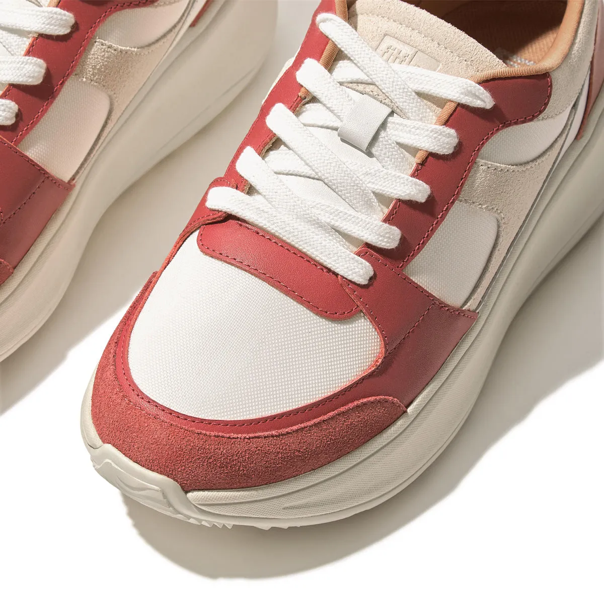 F-MODE Leather-Mix Flatform Trainers
