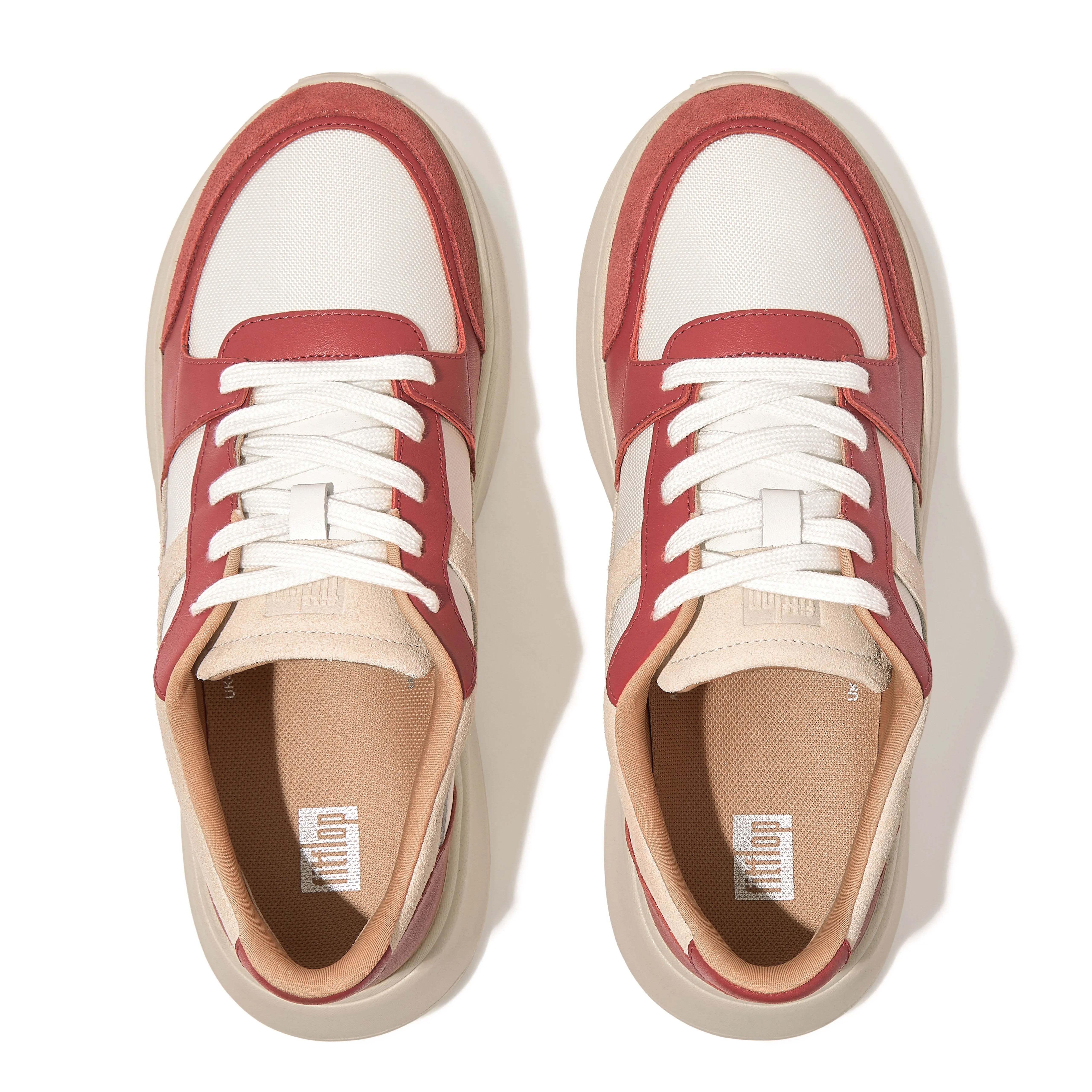 F-MODE Leather-Mix Flatform Trainers