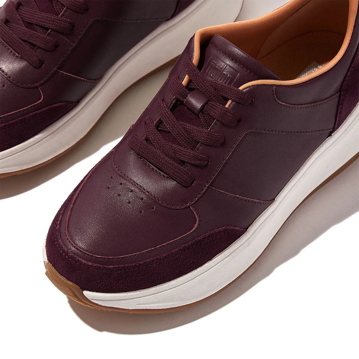 F-MODE Leather/Suede Flatform Sneakers