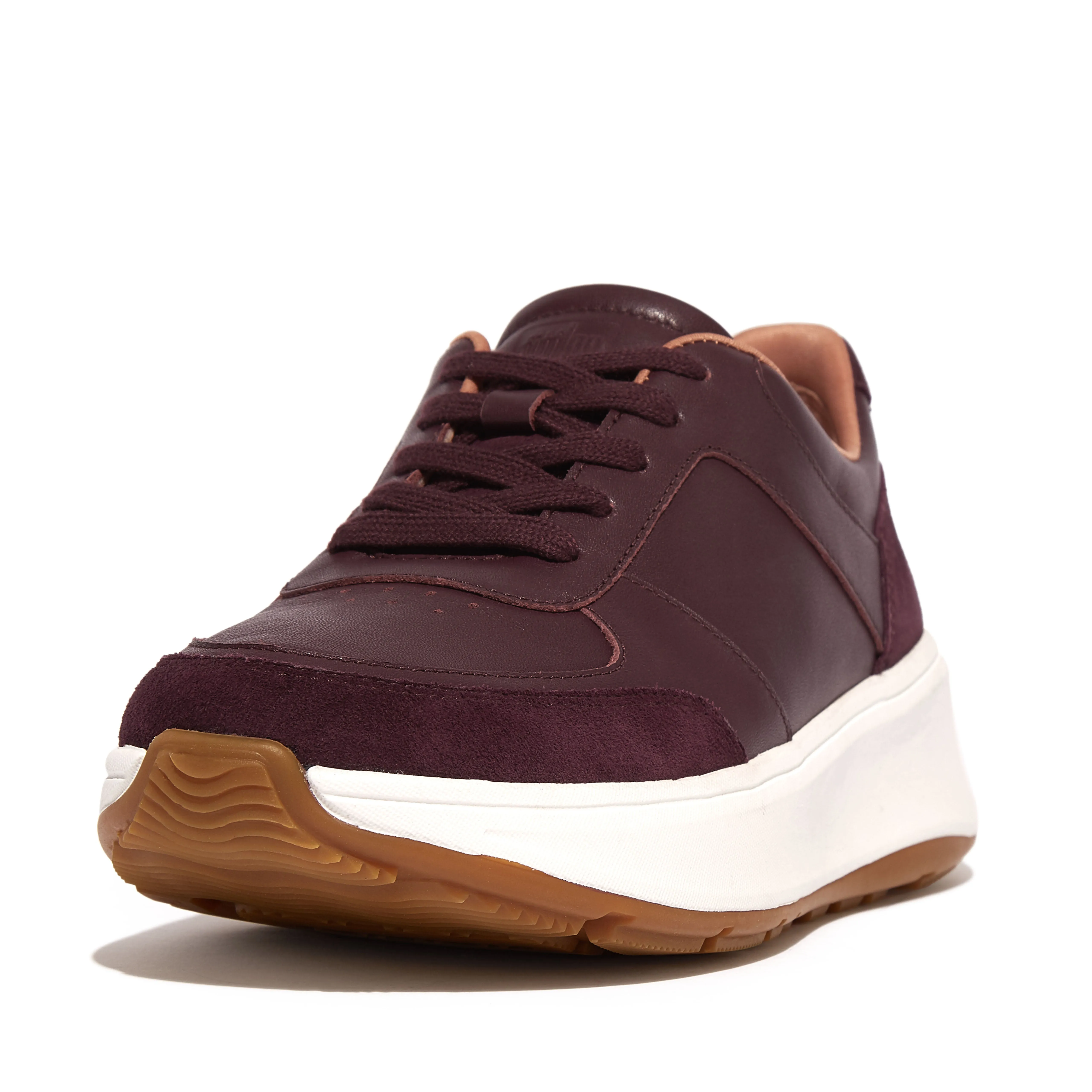 F-MODE Leather/Suede Flatform Sneakers