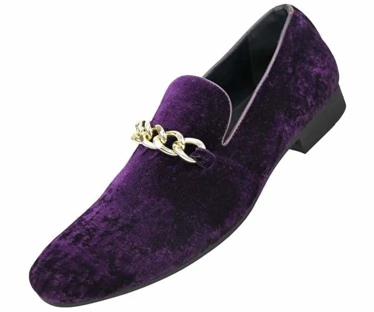 Fay Purple Velvet Loafers