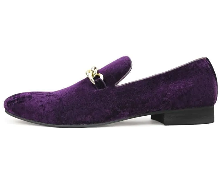 Fay Purple Velvet Loafers
