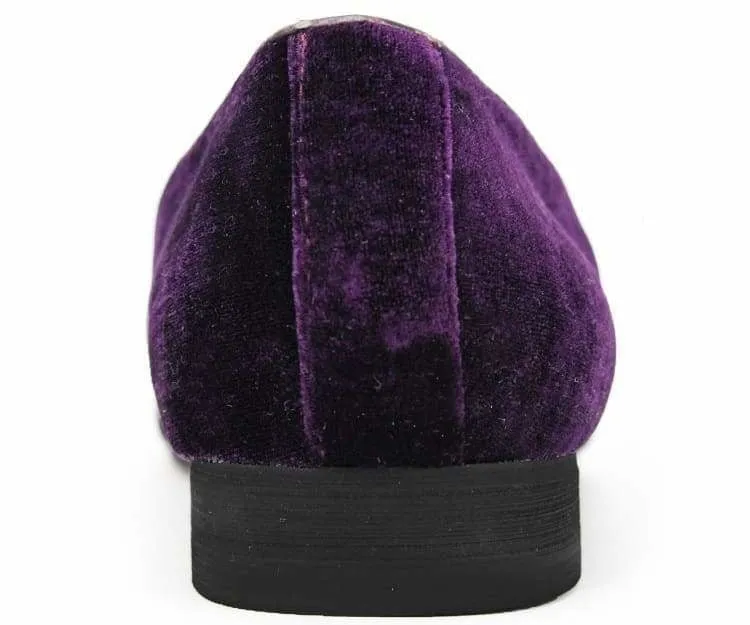Fay Purple Velvet Loafers