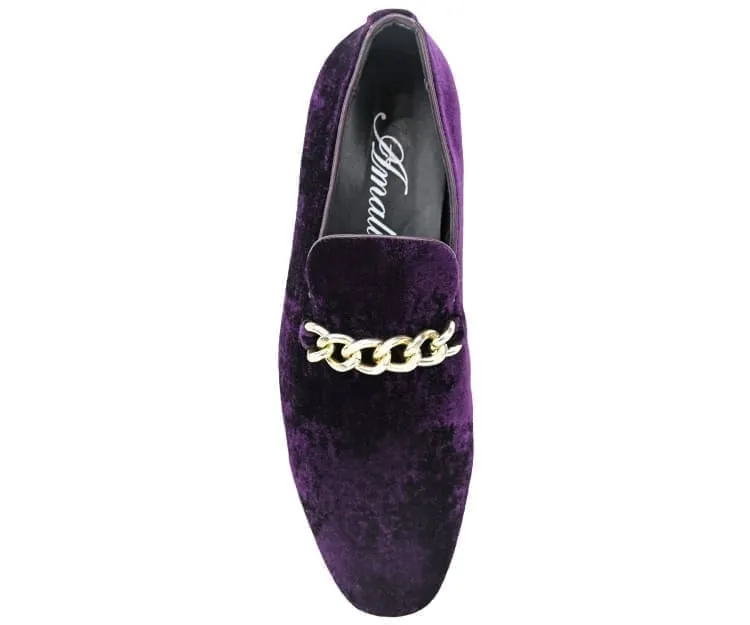 Fay Purple Velvet Loafers