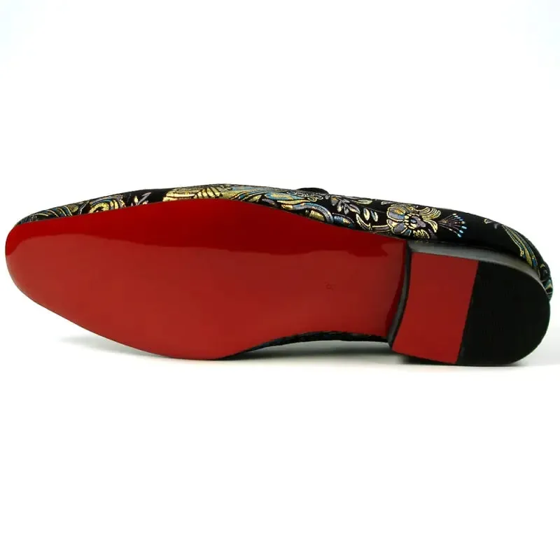 Fiesso FI-7427 Blue Slip on Butterfly Loafers