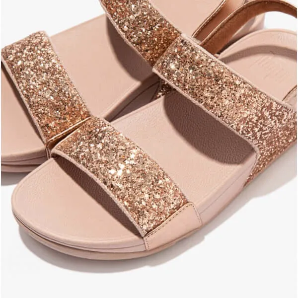 FitFlop LULU GLITTER Womens Back-Strap Sandals Rose Gold