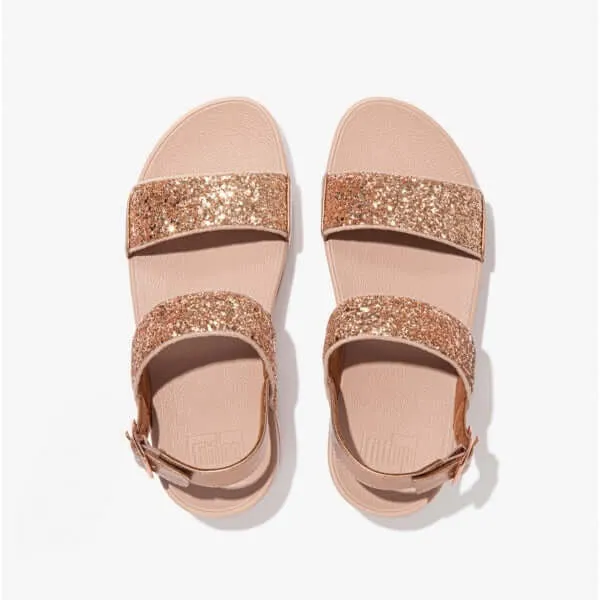 FitFlop LULU GLITTER Womens Back-Strap Sandals Rose Gold