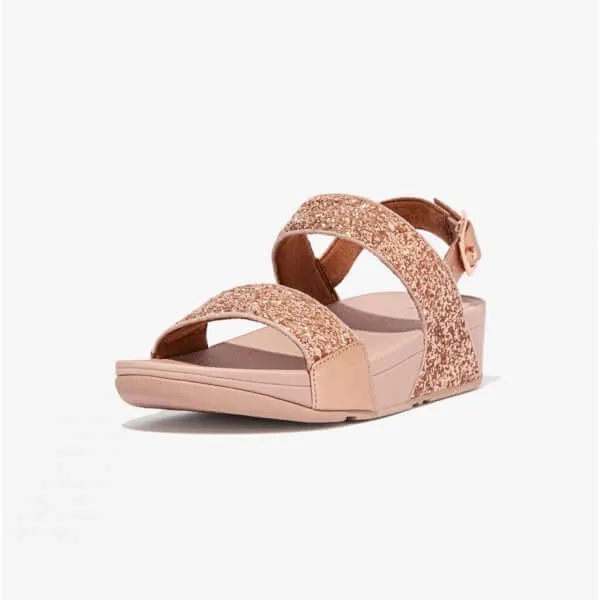 FitFlop LULU GLITTER Womens Back-Strap Sandals Rose Gold