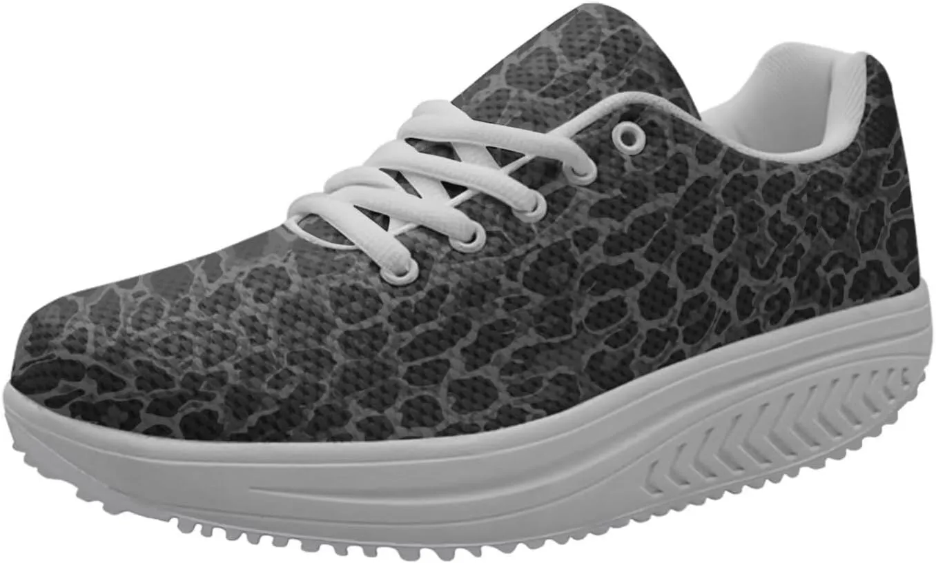 FOR U DESIGNS Breathable Women Swing Wedges Platform Shoes Floral Printed Lightweight Girls Sport Toning Sneakers