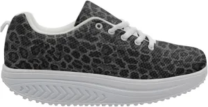 FOR U DESIGNS Breathable Women Swing Wedges Platform Shoes Floral Printed Lightweight Girls Sport Toning Sneakers