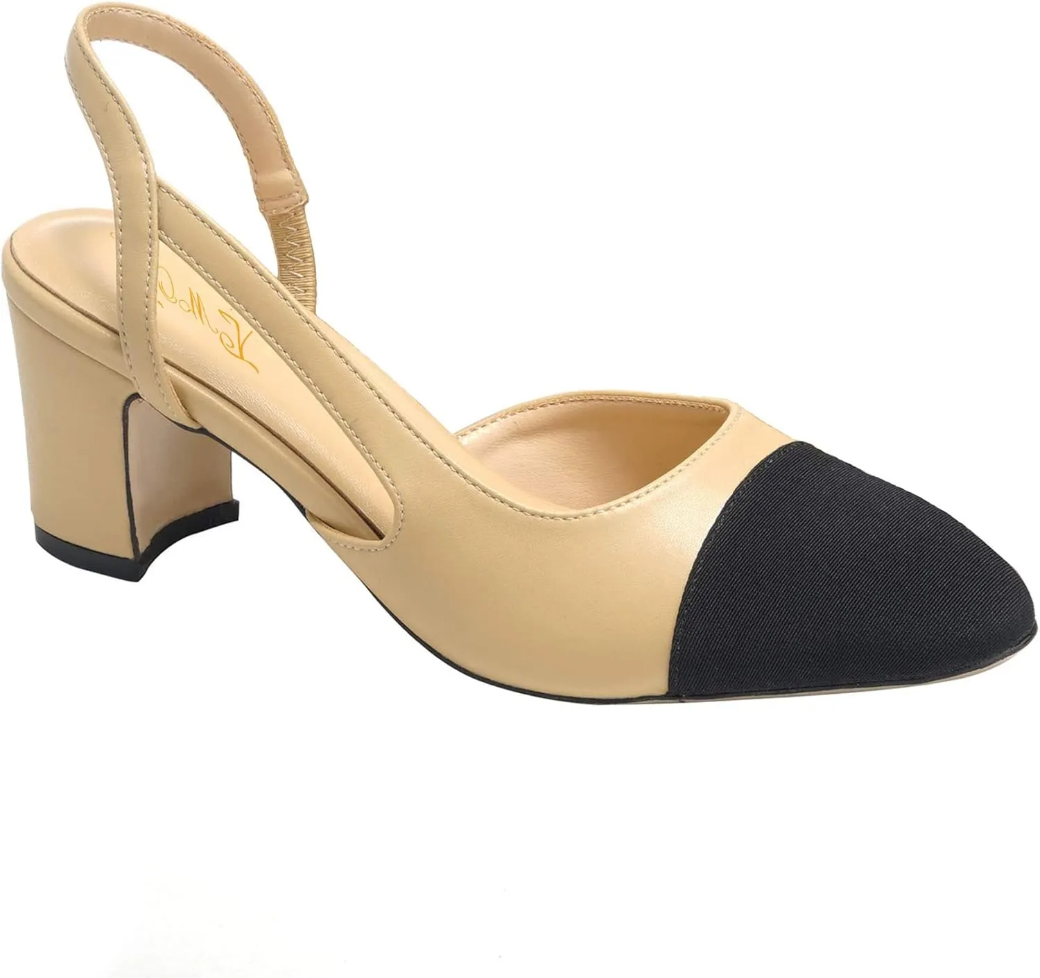 FOWT Women Pointed Toe Pumps Chunky Mid Heel Slingback Sandals Fashion Party Office Shoes Size 4-16