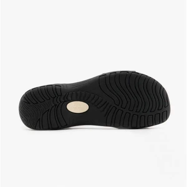 Free Spirit MAINE Womens Leather Touch Fasten Sandals Black