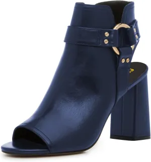 FSJ Women Peep Open Toe Ankle Booties Block Heel Metal Buckle High Heel Sandals Cutout Ankle Strap Zipper Cocktail Nightclub Pumps Shoes Size 4-16 US