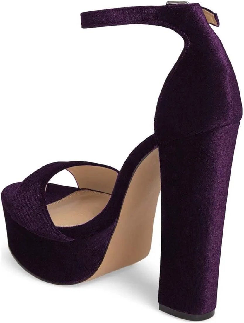 FSJ Women Sexy Ankle Strap Platform Sandal Chunky High Heel Open Toe Summer Shoe Size 4-15 M US