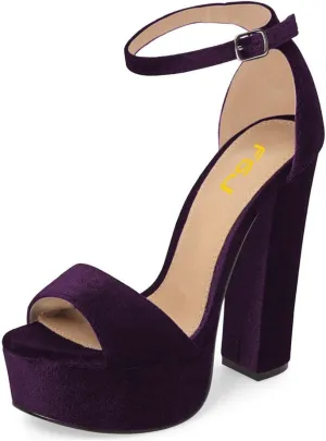 FSJ Women Sexy Ankle Strap Platform Sandal Chunky High Heel Open Toe Summer Shoe Size 4-15 M US