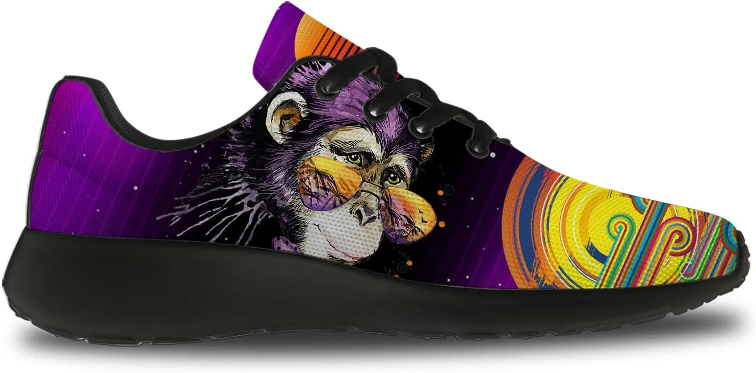 Funny Monkey Print Shoes Mens Womens Lightweight Running Tennis Walking Sneakers Birthday Gifts for Boy Girl