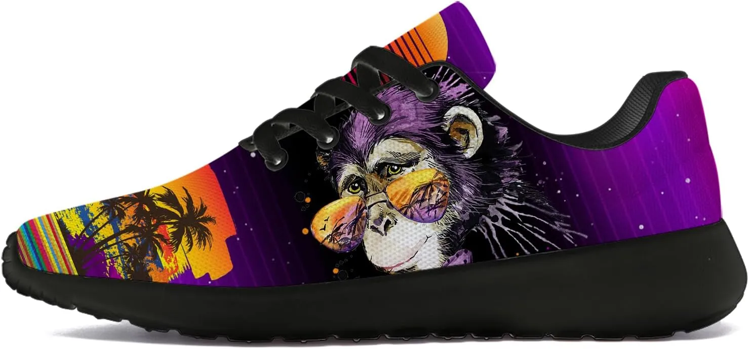 Funny Monkey Print Shoes Mens Womens Lightweight Running Tennis Walking Sneakers Birthday Gifts for Boy Girl