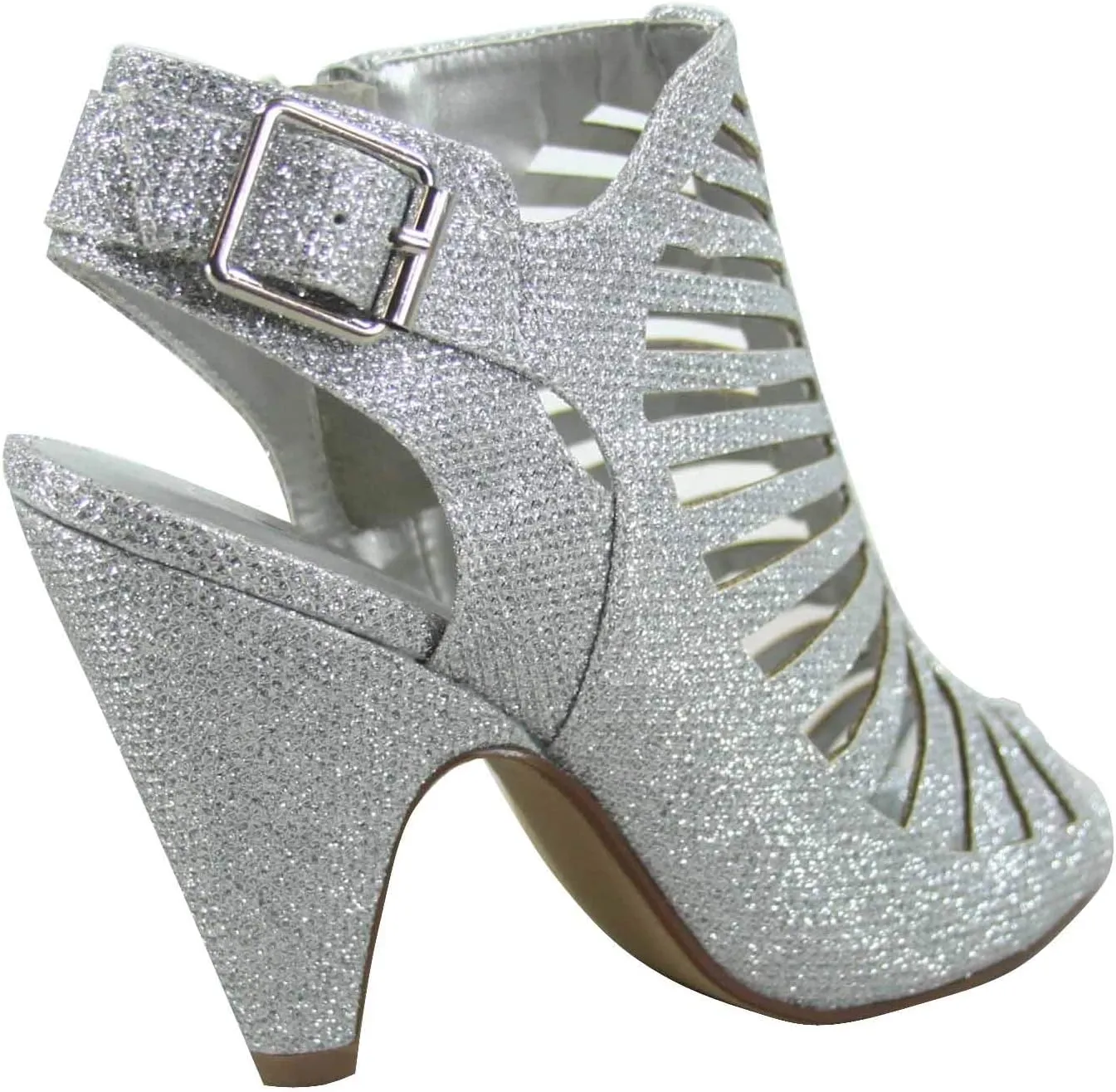 FZ-Shaky-s Women's Sexy Strappy Peep Toe Slingback Buckle Chunky Heel Sandal Shoes