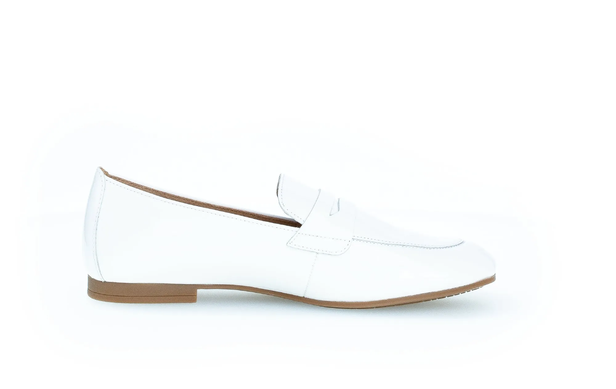 GABOR - 25.213.91 FLAT SLIP-ON SHOE - WHITE PATENT