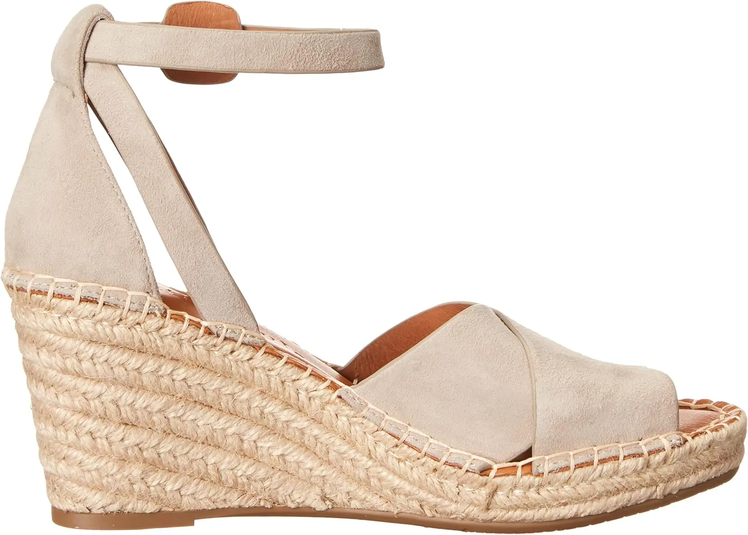 Gentle Souls by Kenneth Cole Women's Charli X Band Buckle Heeled Sandal Espadrille Wedge