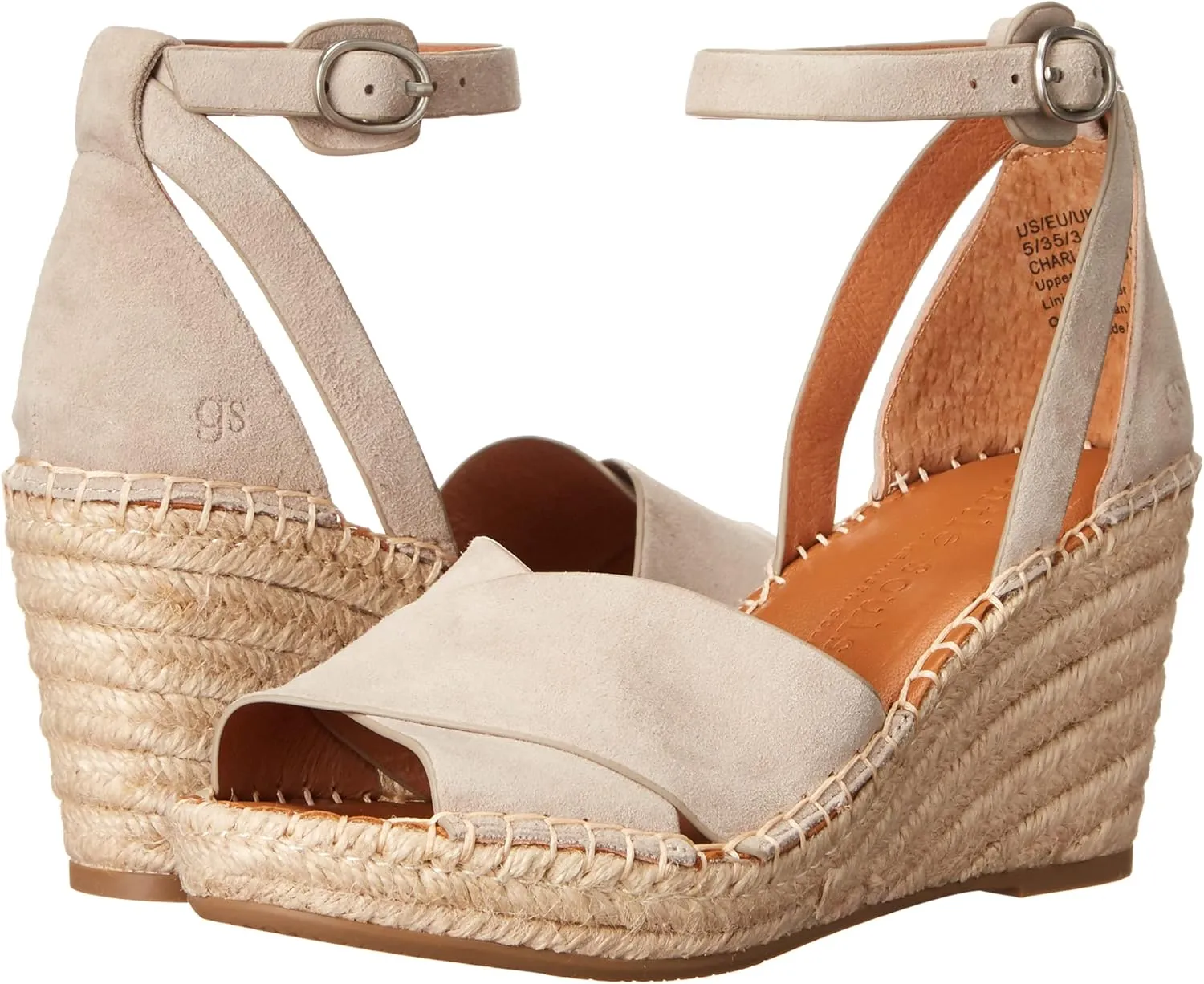Gentle Souls by Kenneth Cole Women's Charli X Band Buckle Heeled Sandal Espadrille Wedge