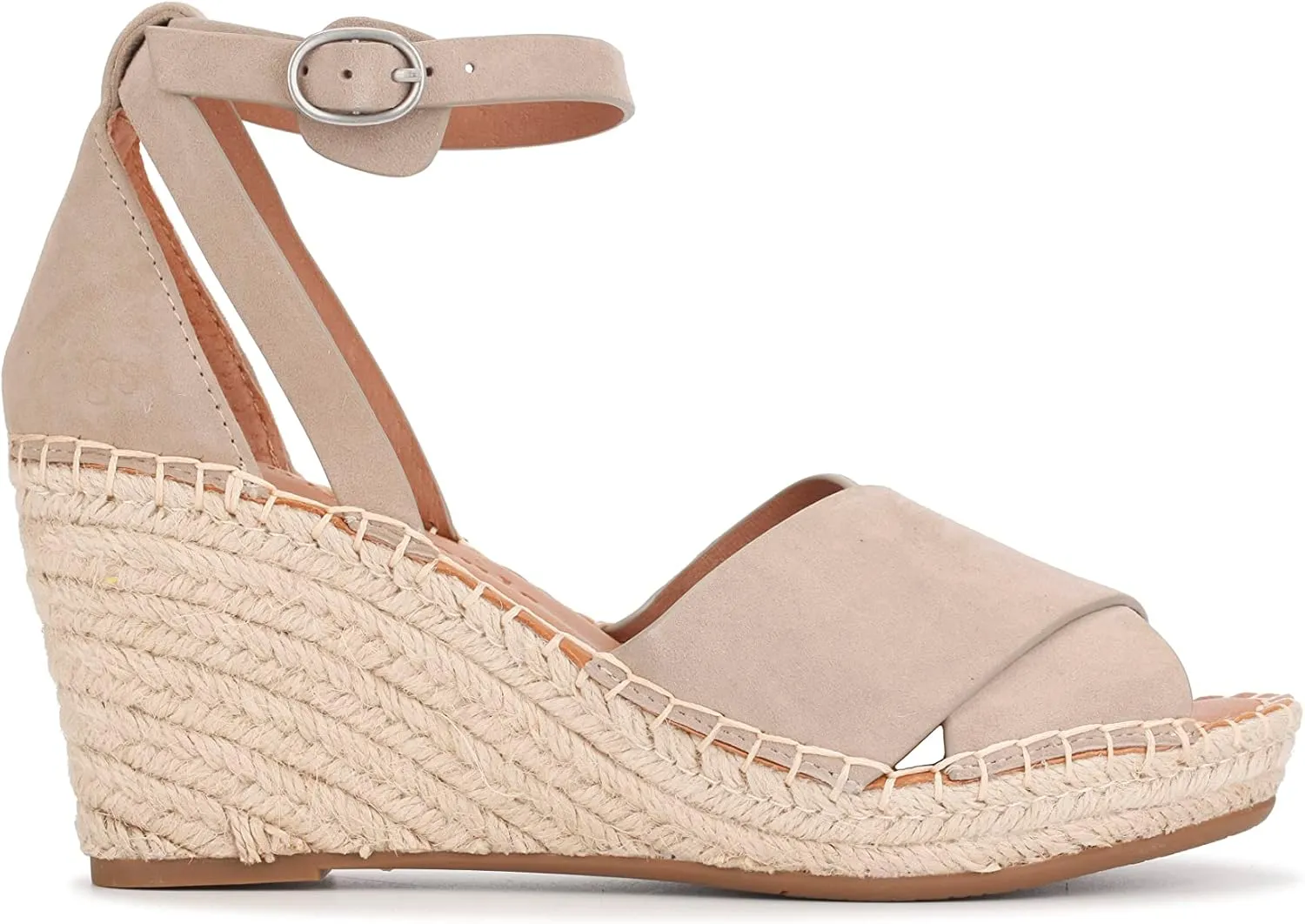 Gentle Souls by Kenneth Cole Women's Charli X Band Buckle Heeled Sandal Espadrille Wedge